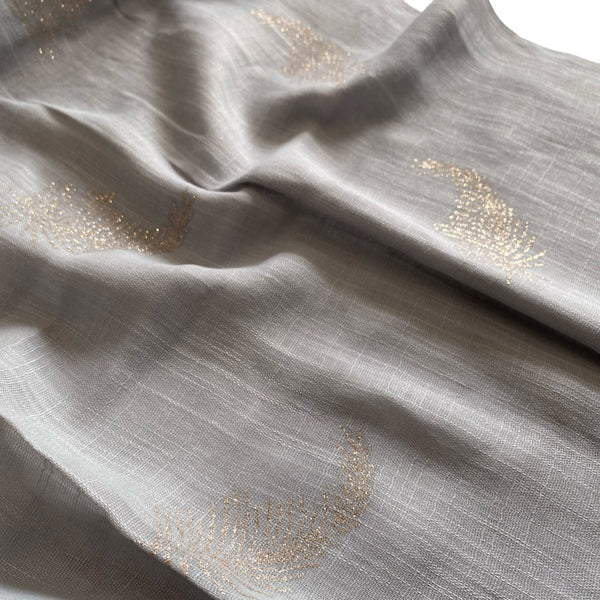 Glittery Fern Hijabs - Light Grey