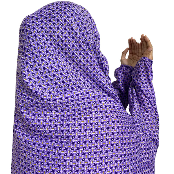 Namaz Gown Full Length with Sleeves - Violet