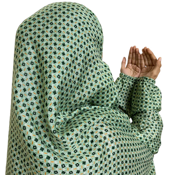 Namaz Gown Full Length with Sleeves - Sage Green