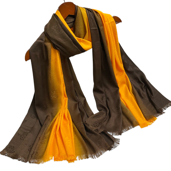 Gradient Hijabs - Mustard & Chocolate