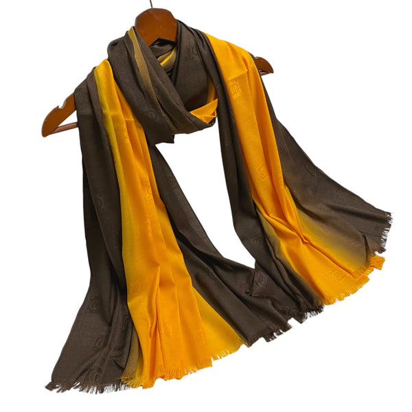 Gradient Hijabs - Mustard & Chocolate