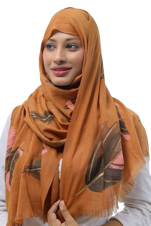 Gold Feather Hijabs - Ginger