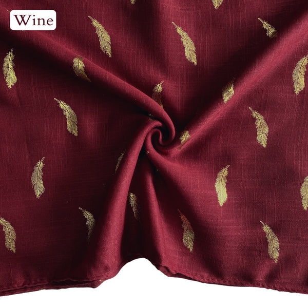 Foil Leaf Hijabs - Wine