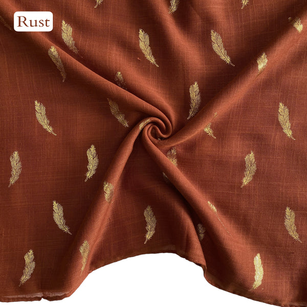 Foil Leaf Hijabs - Rust