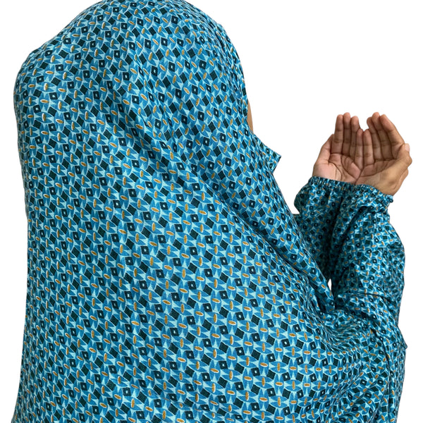 Namaz Gown Full Length with Sleeves - Peacock