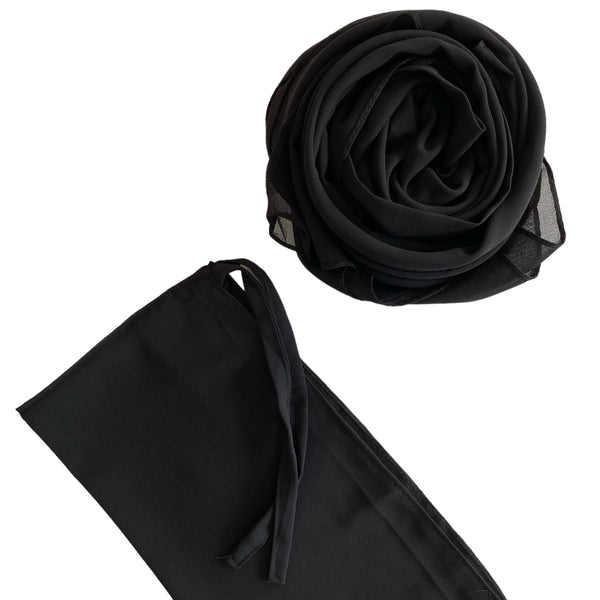 Matching Hijab & Niqab Set - Black