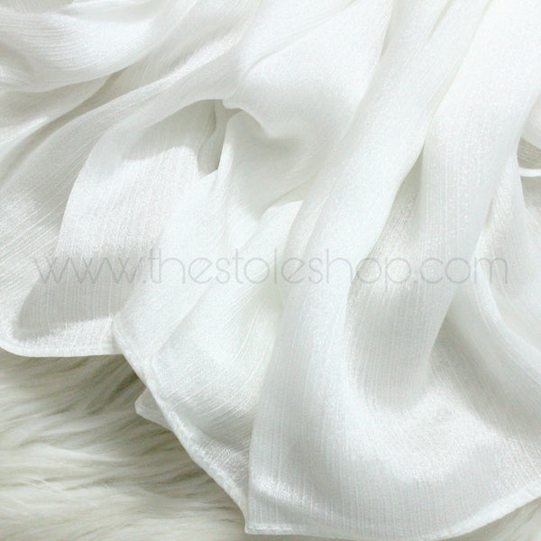 Crinkle Silk - Pearl White