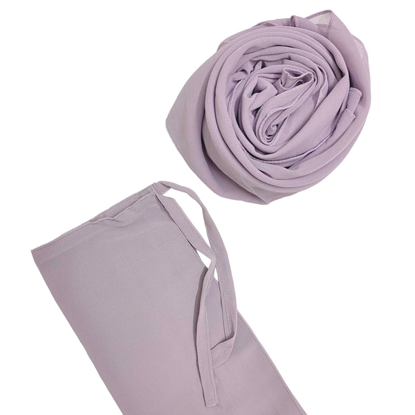 Matching Hijab & Niqab Set - Dusty Lavender