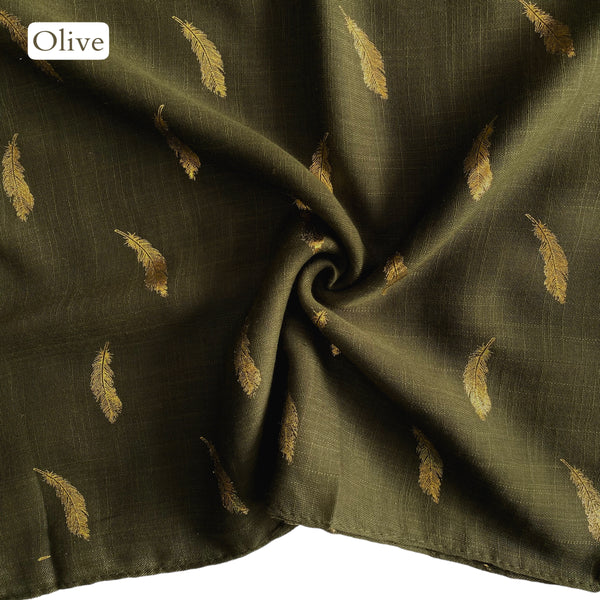 Foil Leaf Hijabs - Olive