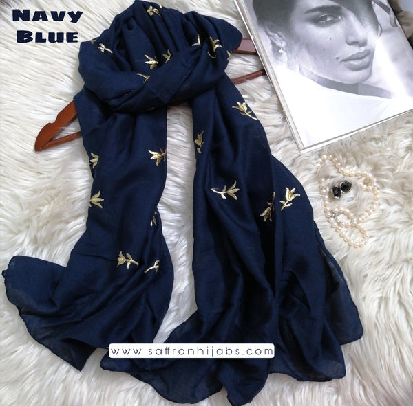 Gold Tulips - Navy Blue