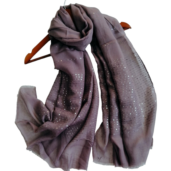 Sequins Border Hijabs - Amethyst