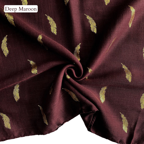 Foil Leaf Hijabs - Deep Maroon