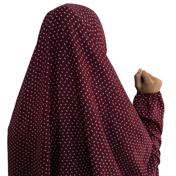 Namaz Gown Full Length with Sleeves - Maroon