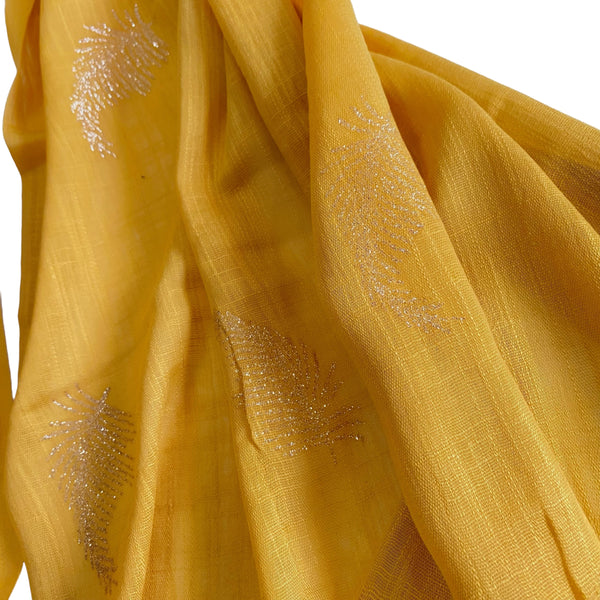 Glittery Fern Hijabs - Mustard