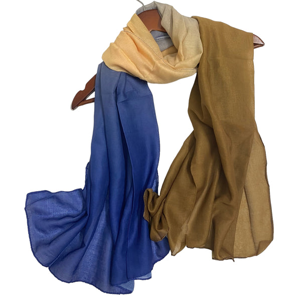 Ombre Hijabs - Royal Blue & Tortilla