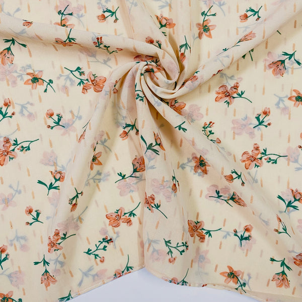 Chiffon Printed Hijab - Cream