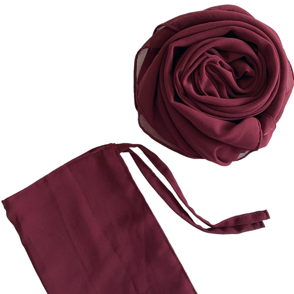 Matching Hijab & Niqab Set - Maroon