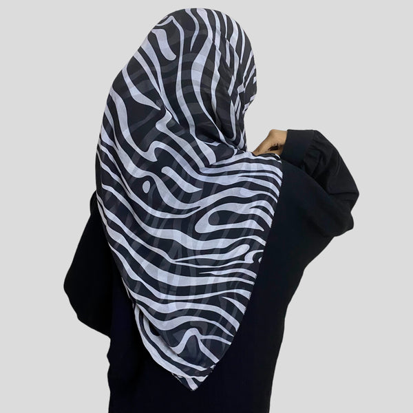 Chiffon Print Scarfs Square - Zebra Pattern