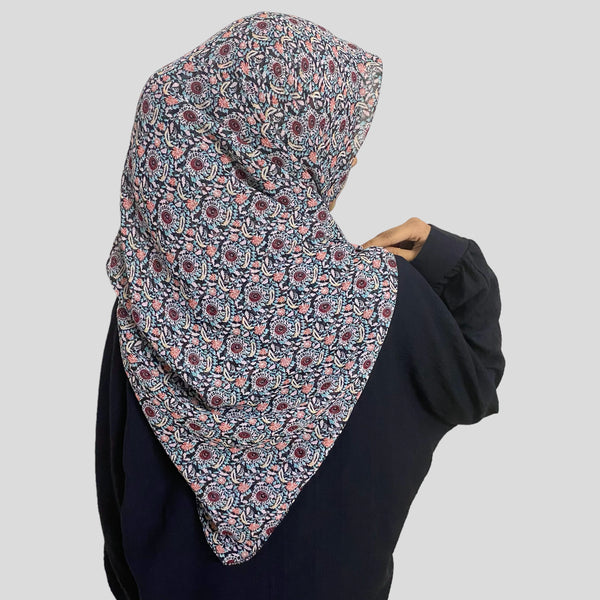 Chiffon Print Scarfs Square - Multi Color