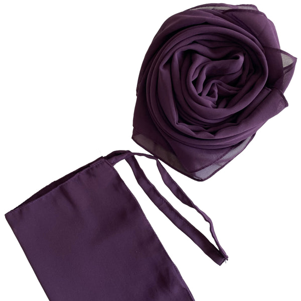 Matching Hijab & Niqab Set - Royal Purple